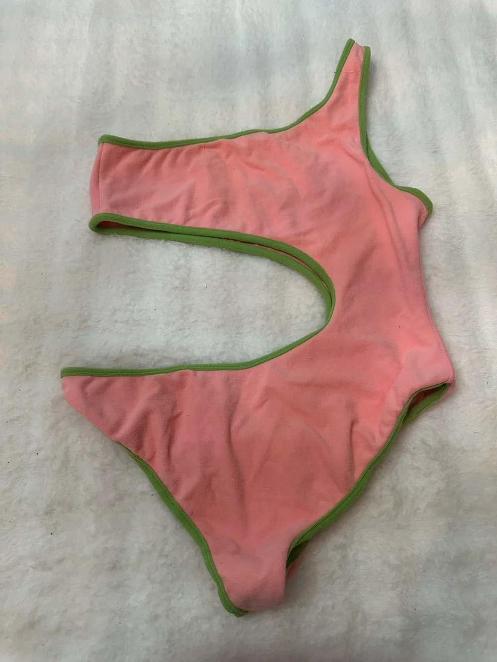 New! Frankie's Bikinis Cash terry Pink One-Piece swimsuit 39325